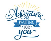 Adventure Is Waiting For You Schriftzug Aufkleber Aufkleber Modellnummer  hellblau