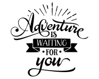 Adventure Is Waiting For You Schriftzug Aufkleber Aufkleber Modellnummer  schwarz