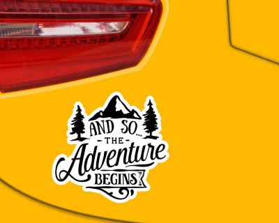 The Adventure Begins Schriftzug Aufkleber - Ansicht 2