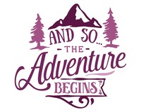 The Adventure Begins Schriftzug Aufkleber Aufkleber Modellnummer  rosa