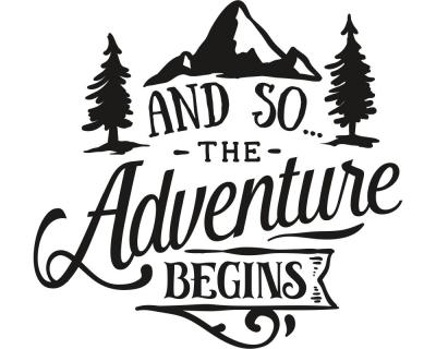 Camping Aufkleber 'The Adventure Begins'