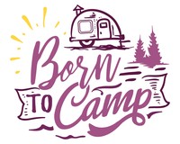 Born to Camp Schriftzug Aufkleber Aufkleber Modellnummer  rosa