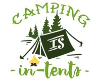 Camping Is In-Tents Schriftzug Aufkleber Aufkleber Modellnummer  grn 902