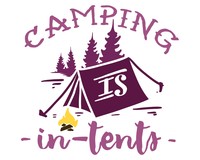 Camping Is In-Tents Schriftzug Aufkleber Aufkleber Modellnummer  rosa