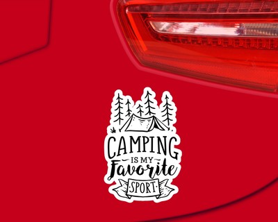 Camping Is My Favorite Sport Schriftzug Aufkleber - Ansicht 2