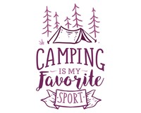 Camping Is My Favorite Sport Schriftzug Aufkleber Aufkleber Modellnummer  rosa