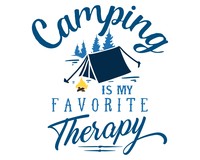 Camping Is My Therapy Schriftzug Aufkleber Aufkleber Modellnummer  hellblau