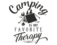 Camping Is My Therapy Schriftzug Aufkleber Aufkleber Modellnummer  schwarz