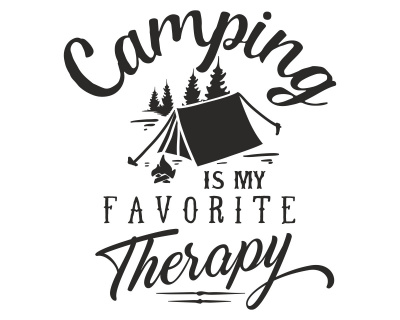 Camping Is My Therapy Schriftzug Aufkleber