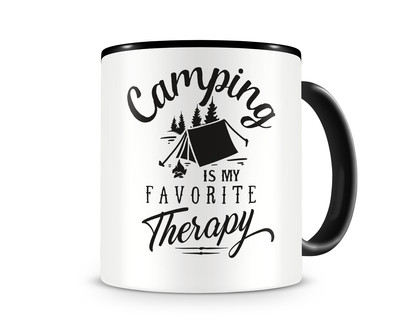 Tasse mit dem Motiv Camping Is My Therapy