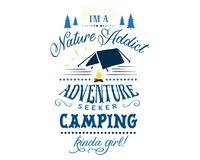 Nature Addict Kinda Girl Schriftzug Aufkleber Aufkleber Modellnummer  hellblau