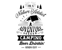 Nature Addict Kinda Guy Schriftzug Aufkleber Aufkleber Modellnummer  schwarz