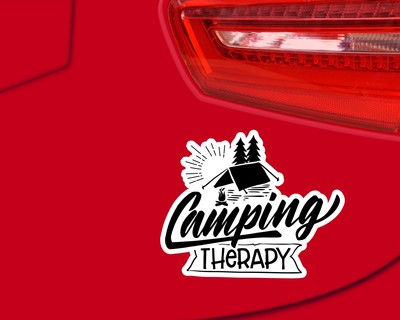 Camping Therapy Schriftzug Aufkleber - Ansicht 2