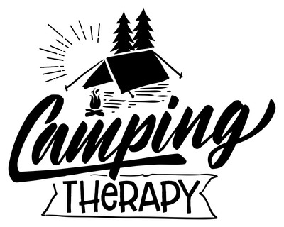 Camping Therapy Schriftzug Aufkleber
