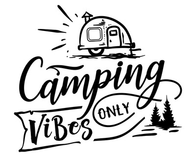 Camping Vibes Only Schriftzug Aufkleber