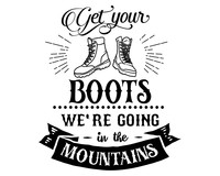 Get Your Boots Schriftzug Aufkleber Aufkleber Modellnummer  schwarz
