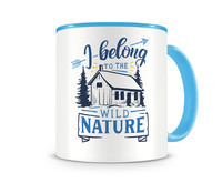 Tasse mit dem Motiv I Belong To Nature Tasse Modellnummer  hellblau/hellblau