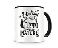 Tasse mit dem Motiv I Belong To Nature Tasse Modellnummer  schwarz/schwarz