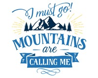 Mountains Are Calling Me Schriftzug Aufkleber Aufkleber Modellnummer  hellblau