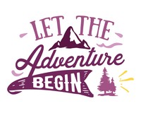 Let The Adventure Begin Schriftzug Aufkleber Aufkleber Modellnummer   rosa