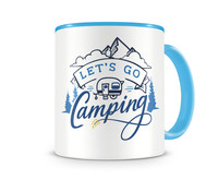 Tasse mit dem Motiv Let”s Go Camping Tasse Modellnummer  hellblau/hellblau
