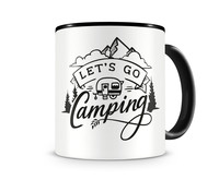 Tasse mit dem Motiv Let”s Go Camping Tasse Modellnummer  schwarz/schwarz