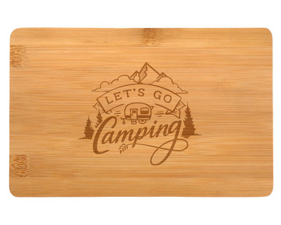 Frhstcksbrettchen mit Let's go Camping Gravur - Ansicht 2