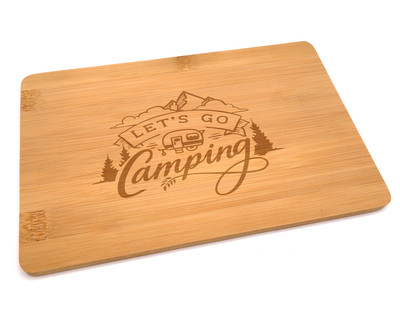 Frhstcksbrettchen mit Let s go Camping Gravur
