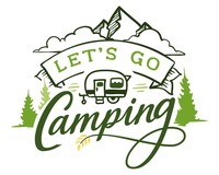 Let”s Go Camping Schriftzug Aufkleber Aufkleber Modellnummer   grün