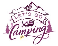 Let”s Go Camping Schriftzug Aufkleber Aufkleber Modellnummer   rosa
