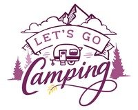 Let”s Go Camping Schriftzug Aufkleber Aufkleber Modellnummer  rosa