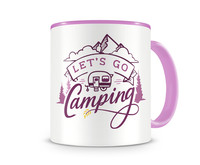Tasse mit dem Motiv Let”s Go Camping Tasse Modellnummer  rosa/rosa