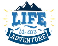 Life Is An Adventure Schriftzug Aufkleber Aufkleber Modellnummer  hellblau