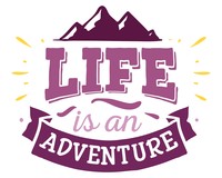 Life Is An Adventure Schriftzug Aufkleber Aufkleber Modellnummer  rosa