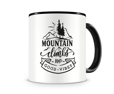 Tasse mit dem Motiv Mountain Climbs And Good Vibes