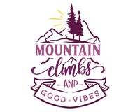 Mountain Climbs And Good Vibes Schriftzug Aufkleber Aufkleber Modellnummer  rosa