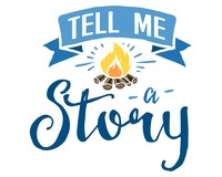 Tell Me A Story Schriftzug Aufkleber Aufkleber Modellnummer  hellblau
