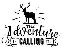 The Adventure Is Calling Me Schriftzug Aufkleber Aufkleber Modellnummer  schwarz