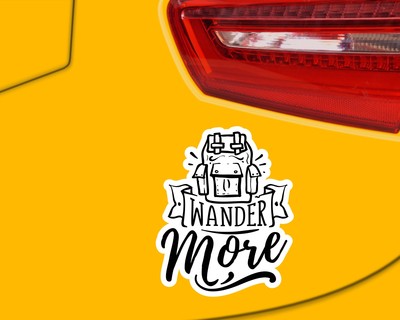 Wander More Schriftzug Aufkleber - Ansicht 2