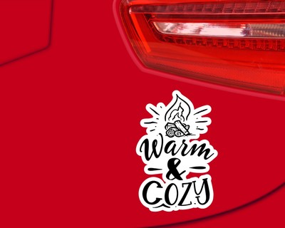 Warm & Cozy Schriftzug Aufkleber - Ansicht 2