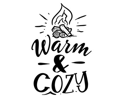 Warm & Cozy Schriftzug Aufkleber