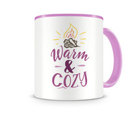 Tasse mit dem Motiv Warm & Cozy Tasse Modellnummer  rosa/rosa