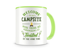 Tasse mit dem Motiv Welcome To Our Campsite Tasse Modellnummer  grn 902/grn 902