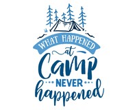 What Happened At Camp Never Happened Schriftzug Aufkleber Aufkleber Modellnummer  hellblau