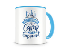 Tasse mit dem Motiv What Happened At Camp Never Happened Tasse Modellnummer  hellblau/hellblau