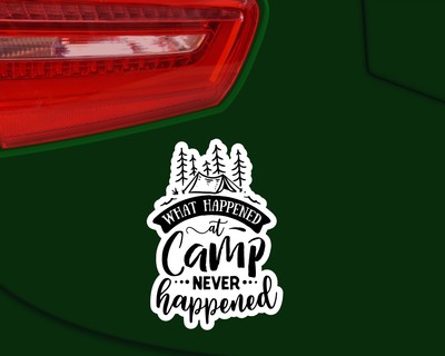 What Happened At Camp Never Happened Schriftzug Aufkleber - Ansicht 2