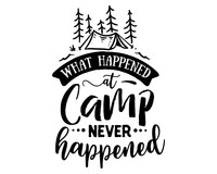 What Happened At Camp Never Happened Schriftzug Aufkleber Aufkleber Modellnummer  schwarz