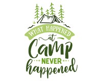 What Happened At Camp Never Happened Schriftzug Aufkleber Aufkleber Modellnummer  grün 902