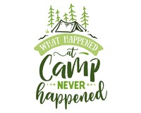 What Happened At Camp Never Happened Schriftzug Aufkleber Aufkleber Modellnummer  grn 902