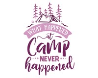 What Happened At Camp Never Happened Schriftzug Aufkleber Aufkleber Modellnummer  rosa